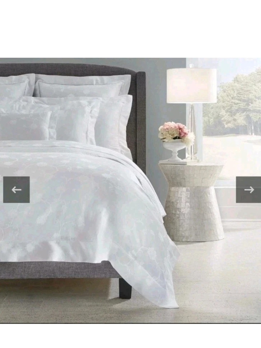 SFERRA Silver And Black Floral Jacquard Duvet Cover
